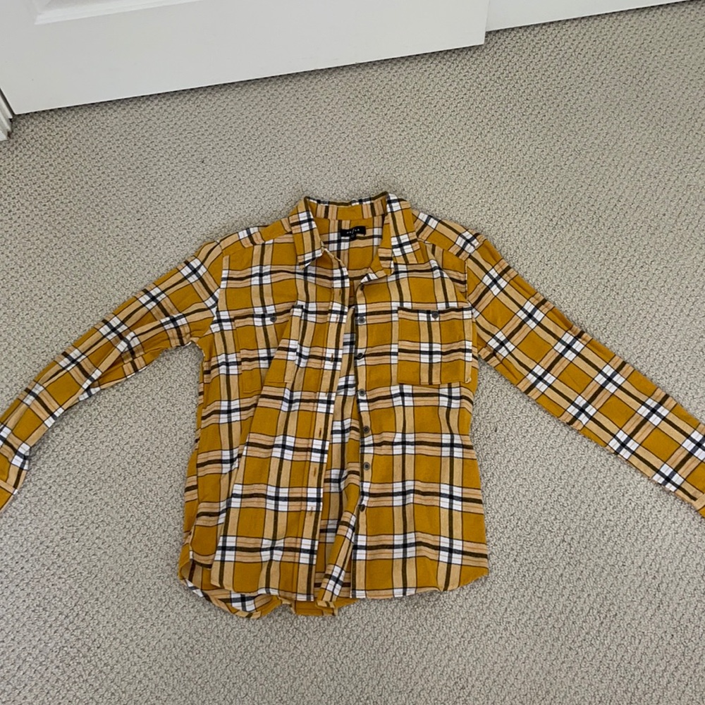 Pacsun Yellow/Black/White Flannel